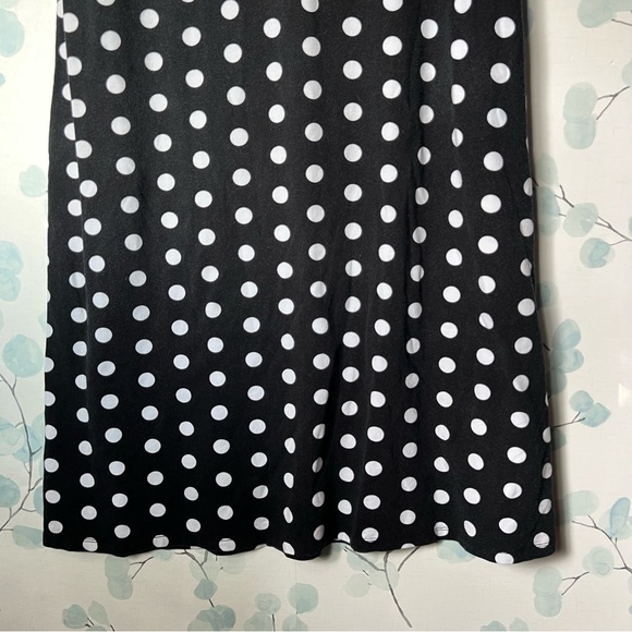 Liz Claiborne Womens Black & White Classic Polka Dot Sleeveless Maxi Tank Dress - Picture 8 of 10